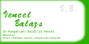 vencel balazs business card